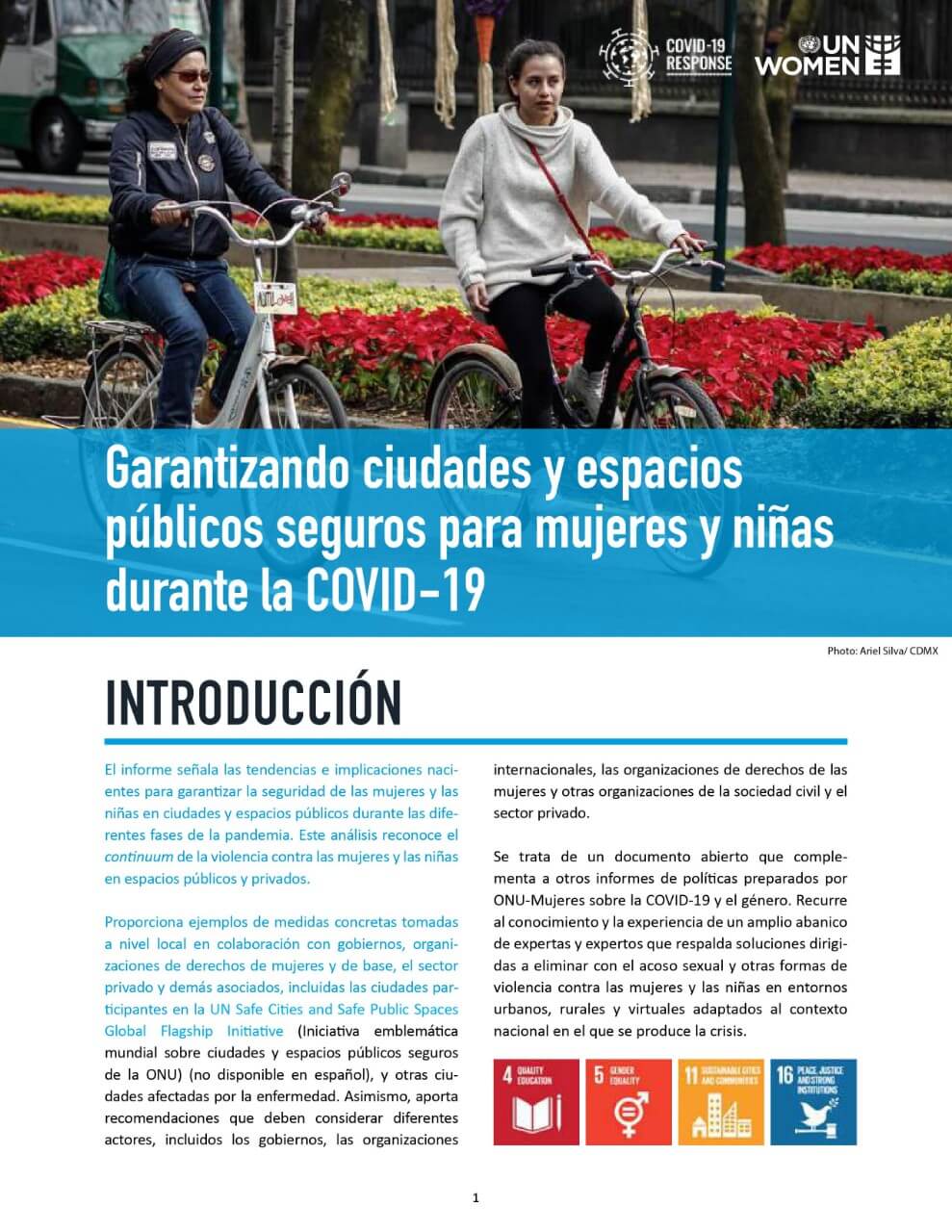 Garantizando ciudades y espacios públicos seguros para mujeres y niñas durante la COVID-19